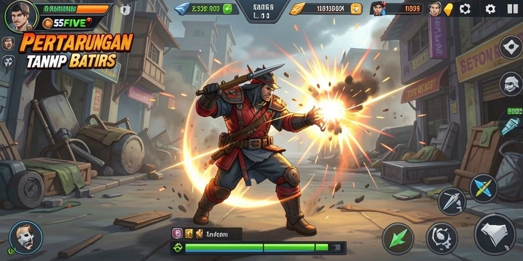Gameplay seru dan intens dalam 55FIVE menunjukkan pertarungan yang luar biasa.