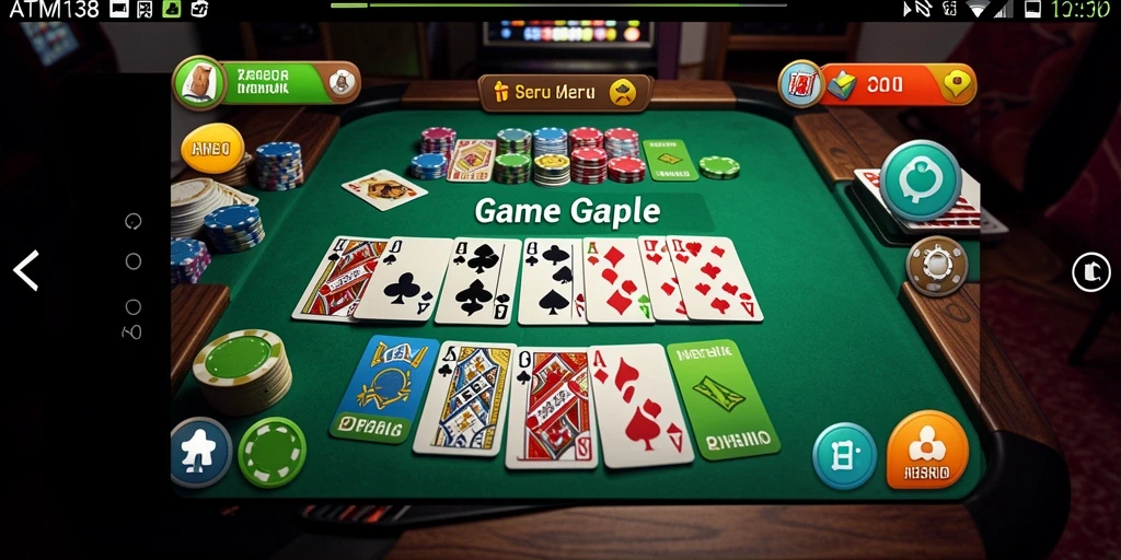 Tampilan seru gameplay Gaple di ATM138 dengan teman.
