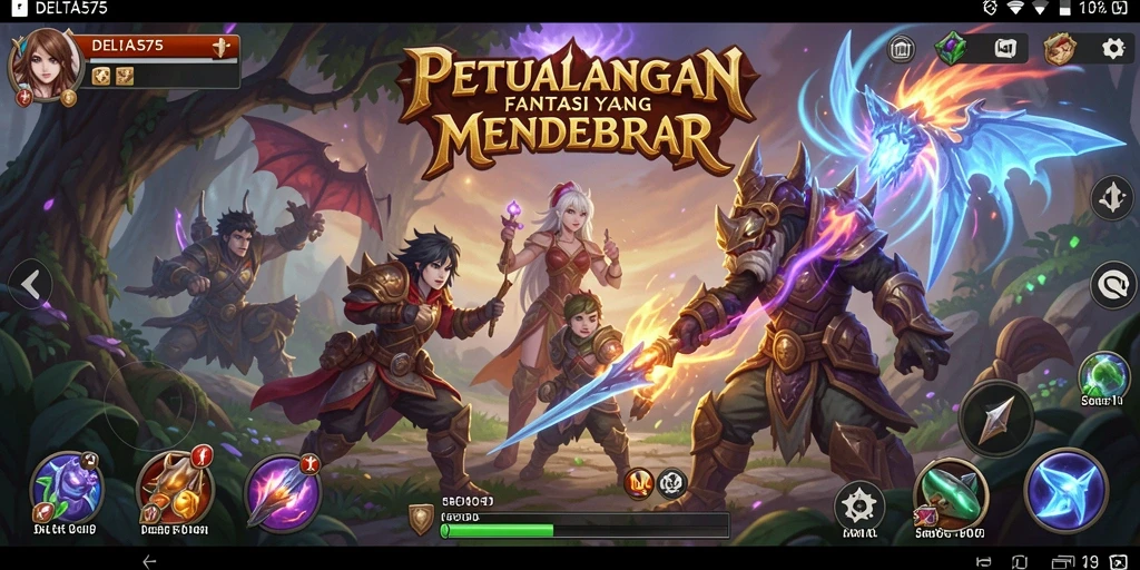 Screenshot DELTA575 menampilkan aksi seru dalam pertarungan RPG.