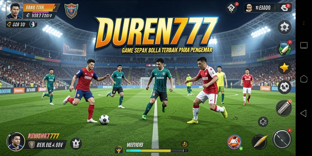 Tampilan menarik dari gameplay DUREN777 dengan aksi sepak bola yang mendebarkan.
