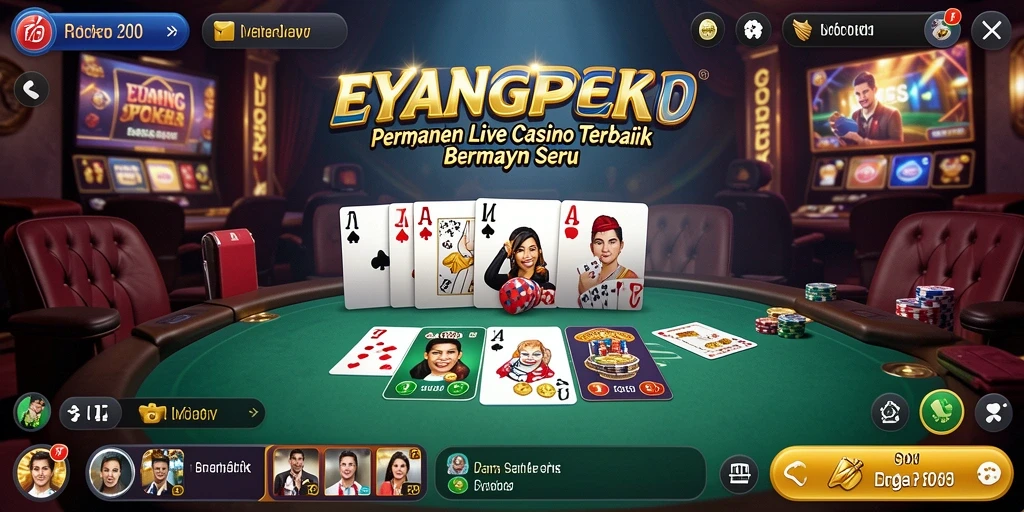 Tampilan seru gameplay Live Casino di EYANGPOKER.