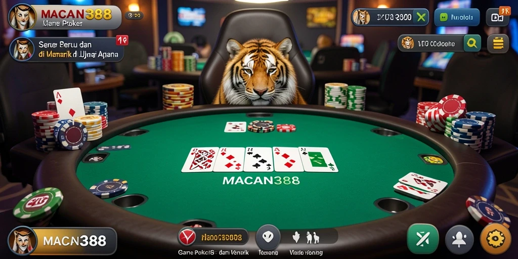 Tampilan menarik gameplay poker di MACAN388.