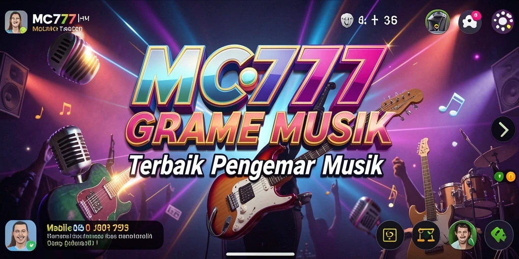 Screenshot gameplay MC777 yang menampilkan keseruan bermain musik.