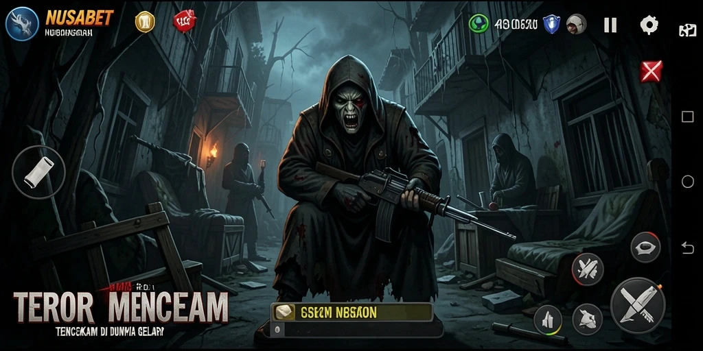 Gameplay NUSABET yang menegangkan dan menyeramkan dengan suasana yang mencekam.