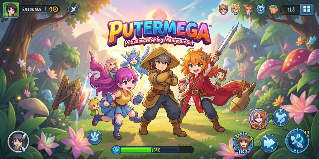 Screenshot menunjukkan aksi seru dalam gameplay PUTERMEGA.