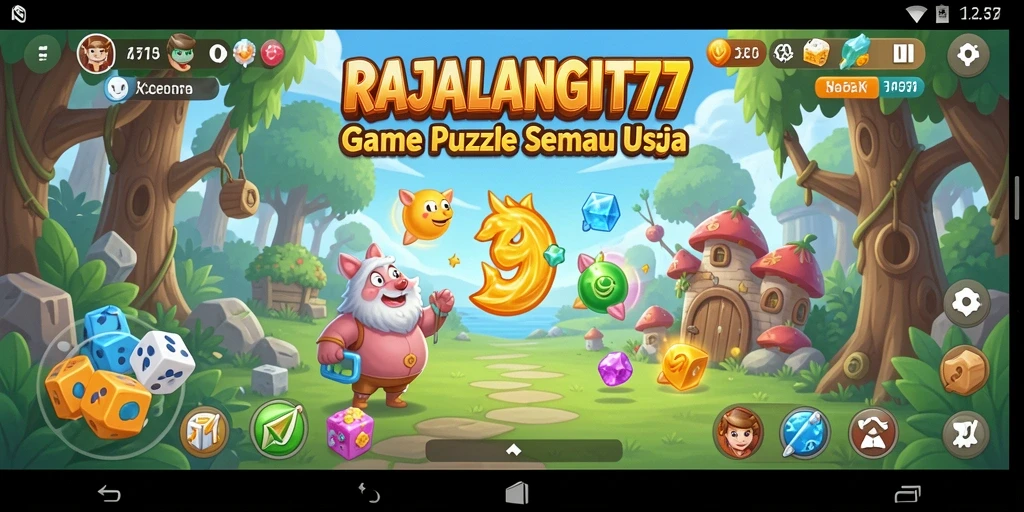 Screenshot utama gameplay RAJALANGIT77 dengan teka-teki seru.