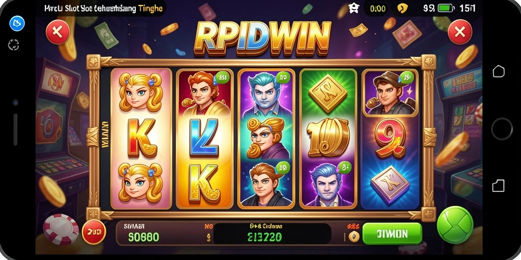 Tampilan utama gameplay RPIDWIN dengan mesin Slot yang menarik.